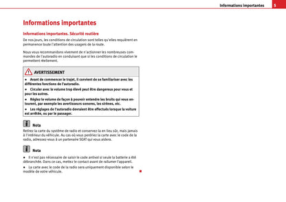 Seat Radio Sound Système 2.0 Guide d’instructions