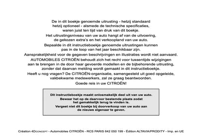2005-2006 Citroën C4 Owner's Manual | Dutch