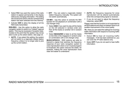 Skoda Radio Navigation System Owner's Manual 2003