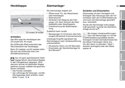 1996-2002 BMW Z3 Manuel du propriétaire | Allemand