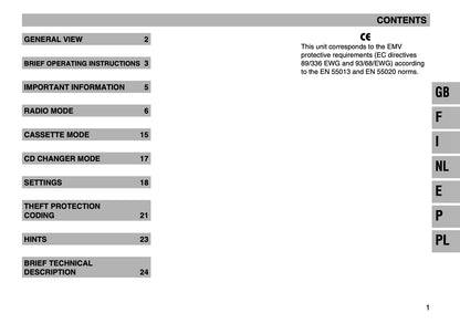 Skoda Radio Symphony Owner's Manual 2003