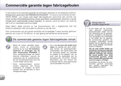 Peugeot Garantie- en Onderhoudsboekje 2015