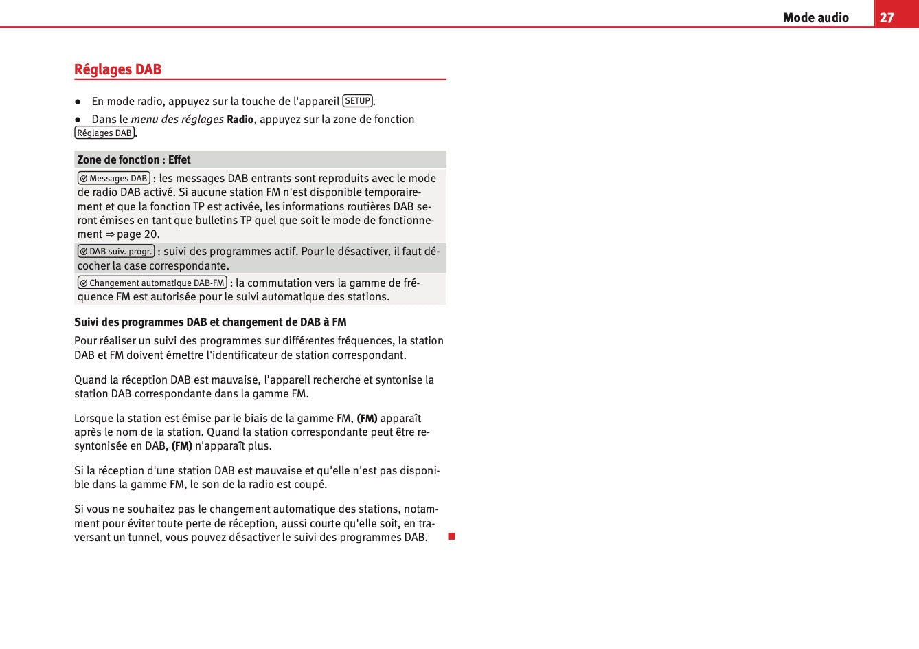 Seat Media System 2.2 Guide d’instructions