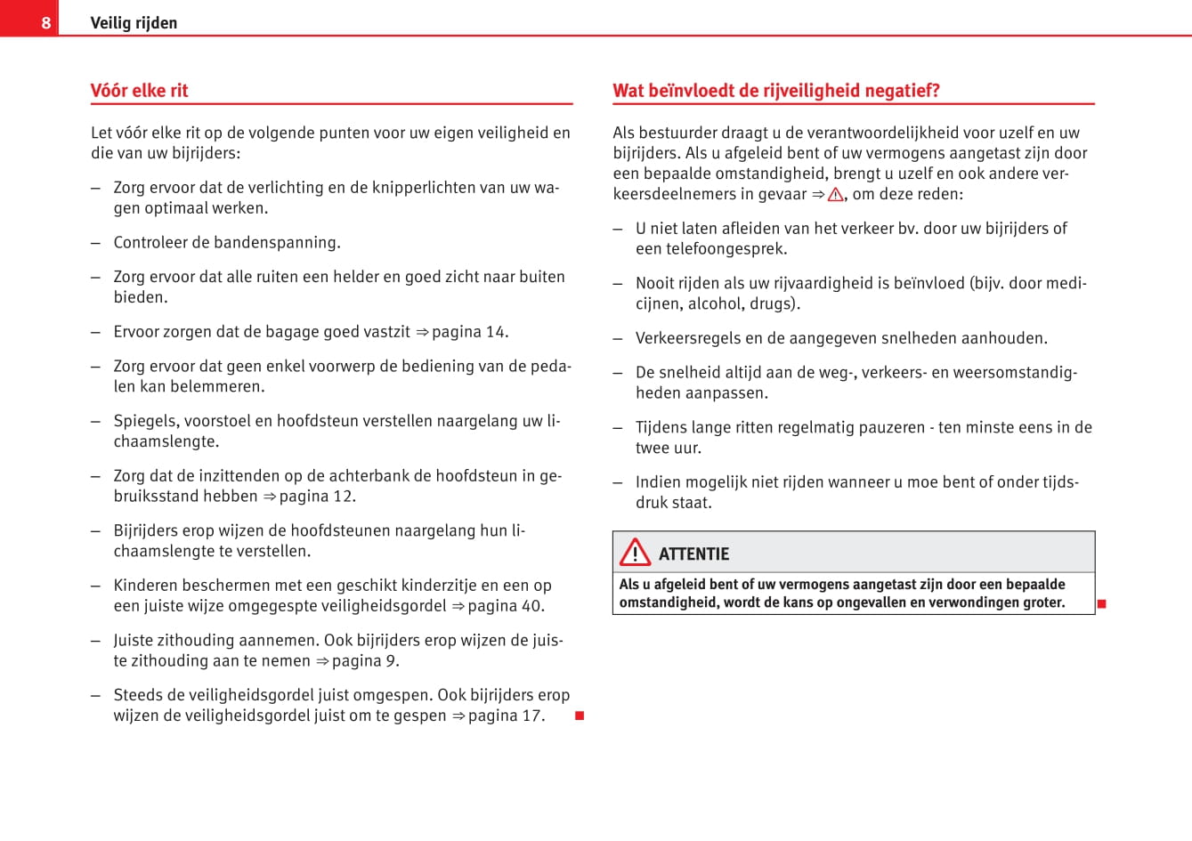 2014-2015 Seat Toledo Owner's Manual | Dutch