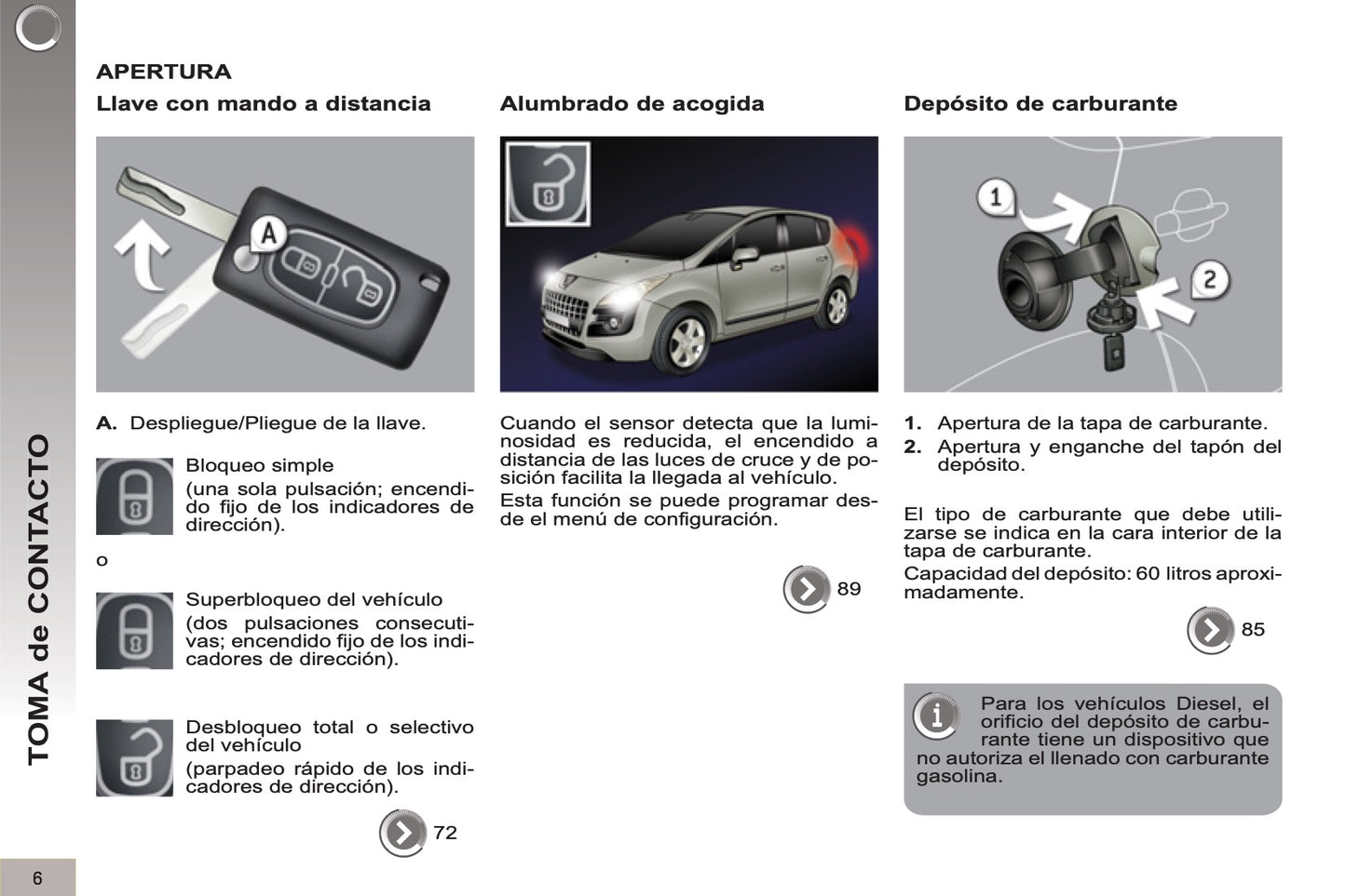 2012-2013 Peugeot 3008 Manuel du propriétaire | Espagnol