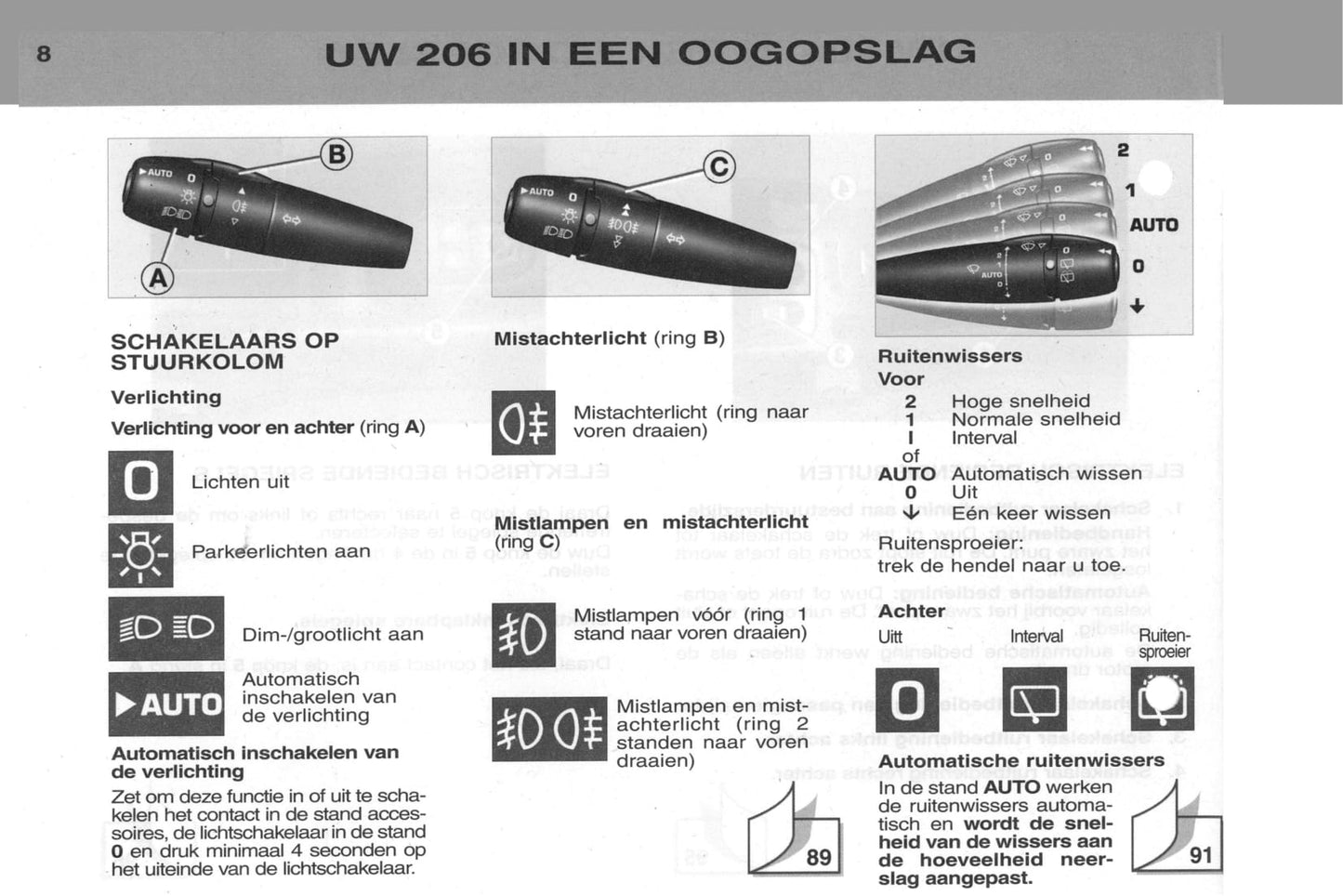 2002-2003 Peugeot 206/206 SW Manuel du propriétaire | Néerlandais