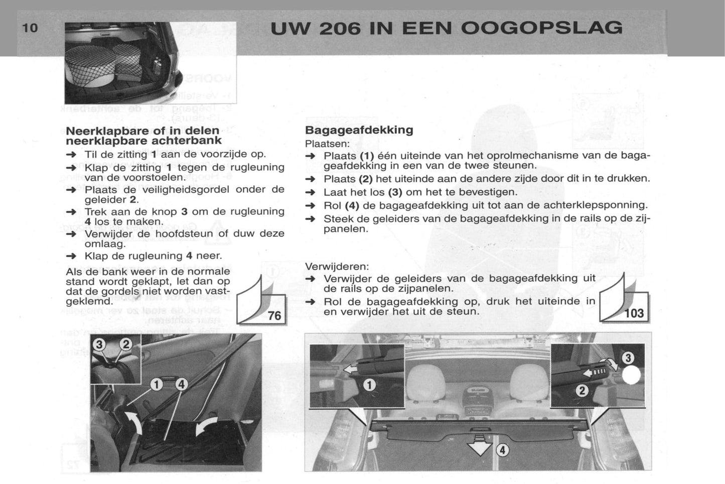 2002-2003 Peugeot 206/206 SW Manuel du propriétaire | Néerlandais