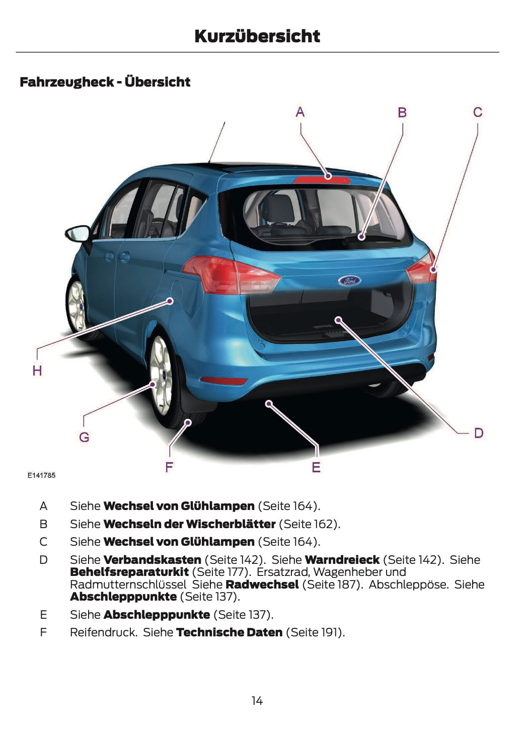 2012-2014 Ford B-Max Manuel du propriétaire | Allemand