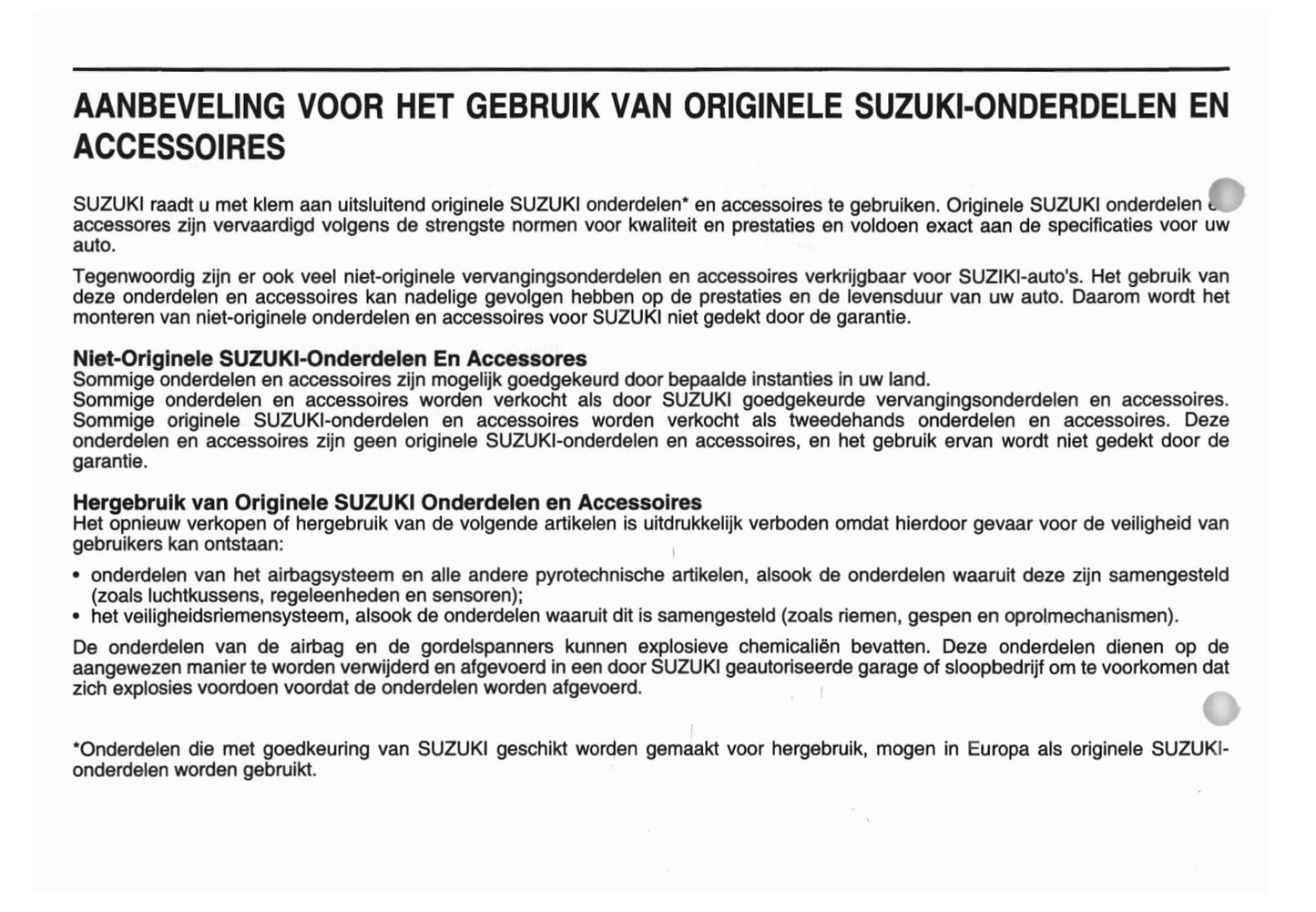 2006-2010 Suzuki SX4 Manuel du propriétaire | Néerlandais