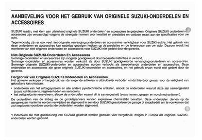 2006-2010 Suzuki SX4 Manuel du propriétaire | Néerlandais