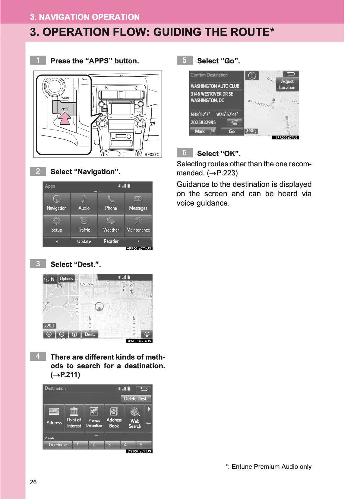 Toyota 4Runner Navigation And Multimedia System Manuel du propriétaire 2013 - 2017