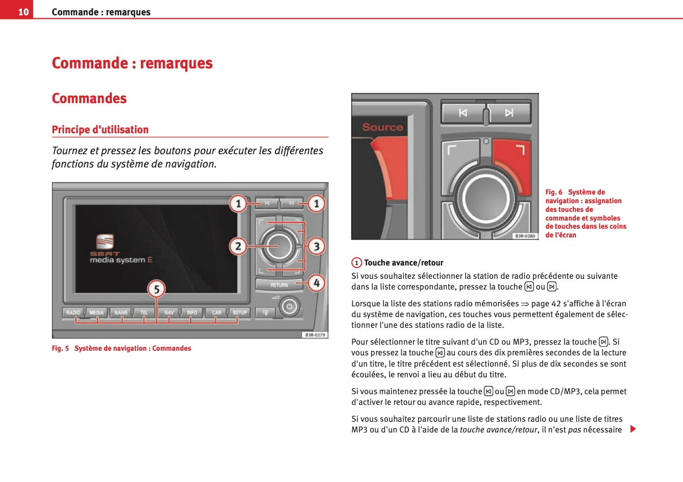 Seat Media System E Guide d'instructions