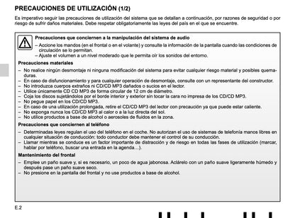 Renault Radio CD Bluetooth de Instrucciones 2016