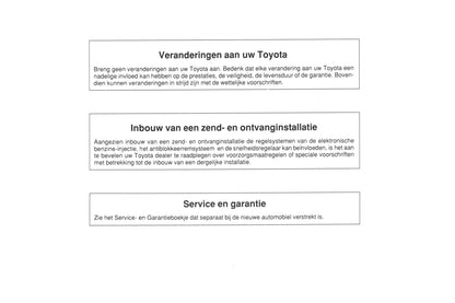 1990-1991 Toyota Starlet Owner's Manual | Dutch