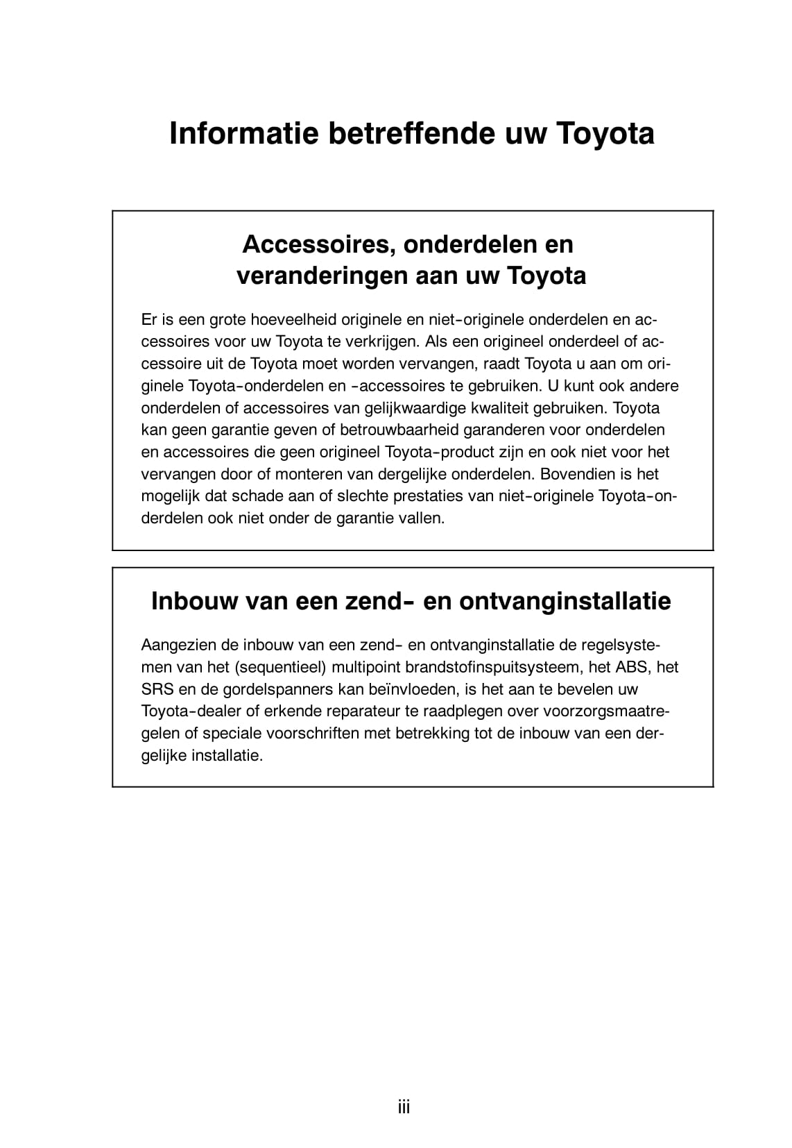 2004-2005 Toyota Yaris Owner's Manual | Dutch
