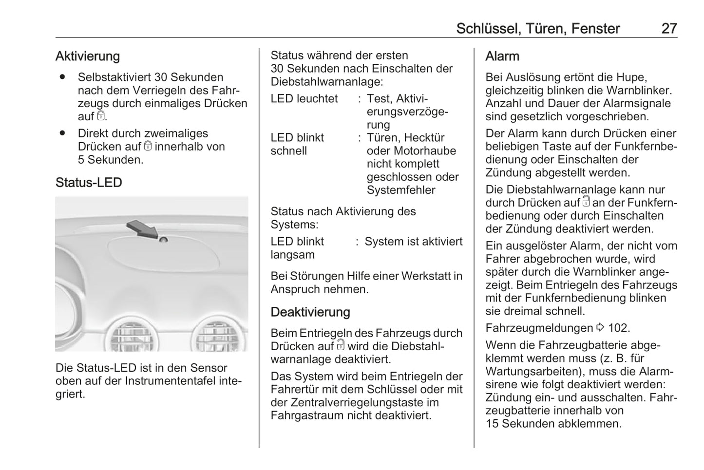 2018-2019 Opel Adam Owner's Manual | German