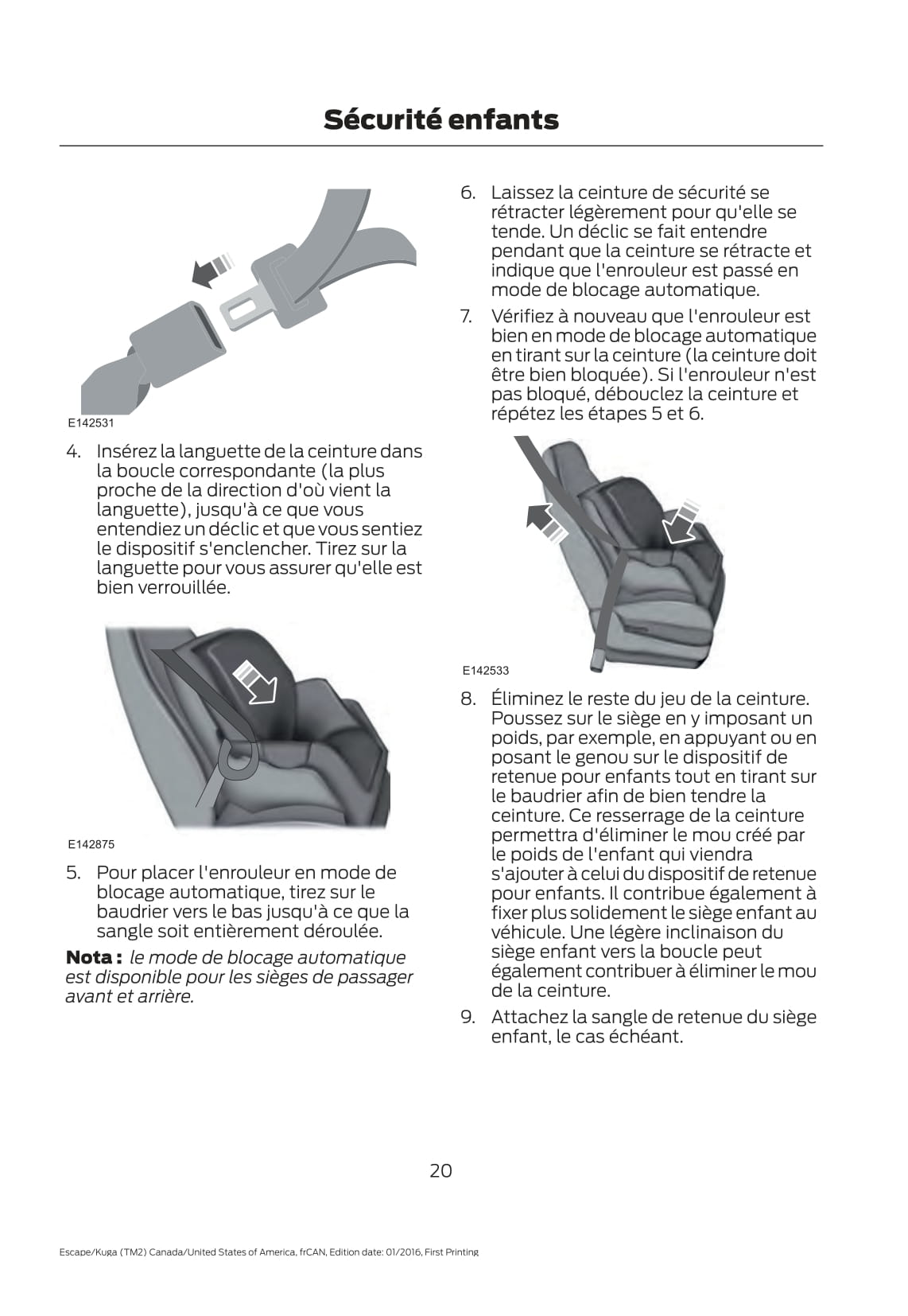 2017 Ford Escape Owner's Manual | French