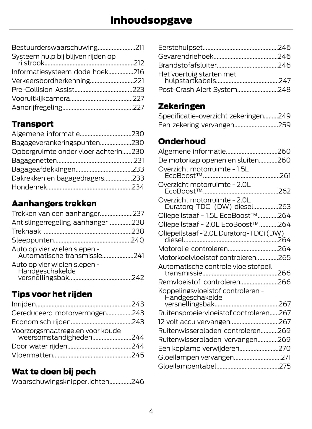 2015-2016 Ford Galaxy/S-Max Owner's Manual | Dutch