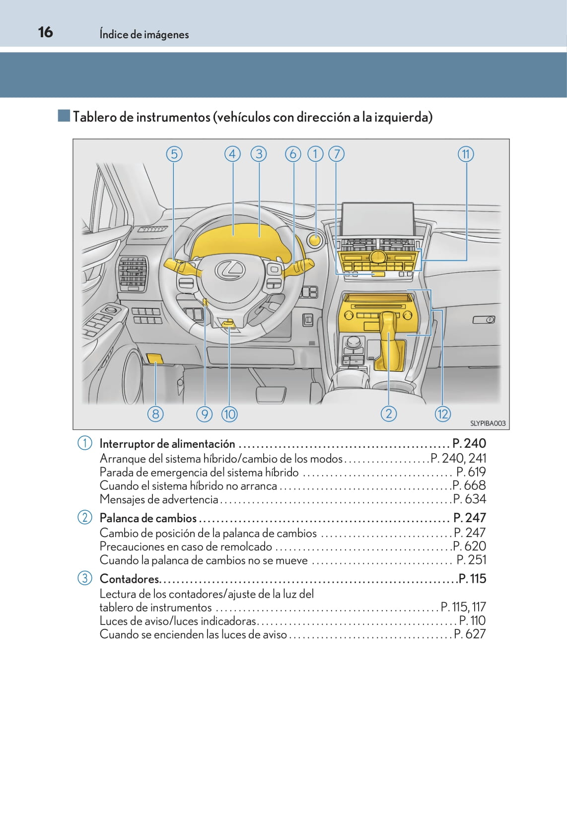 2016-2017 Lexus NX 300h Owner's Manual | Spanish