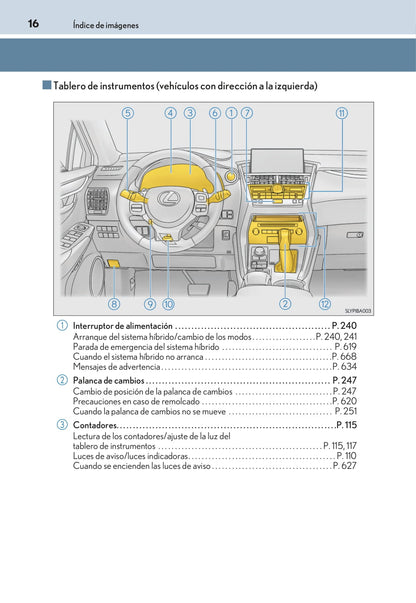 2016-2017 Lexus NX 300h Owner's Manual | Spanish