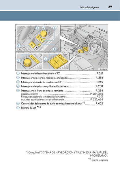 2016-2017 Lexus NX 300h Owner's Manual | Spanish