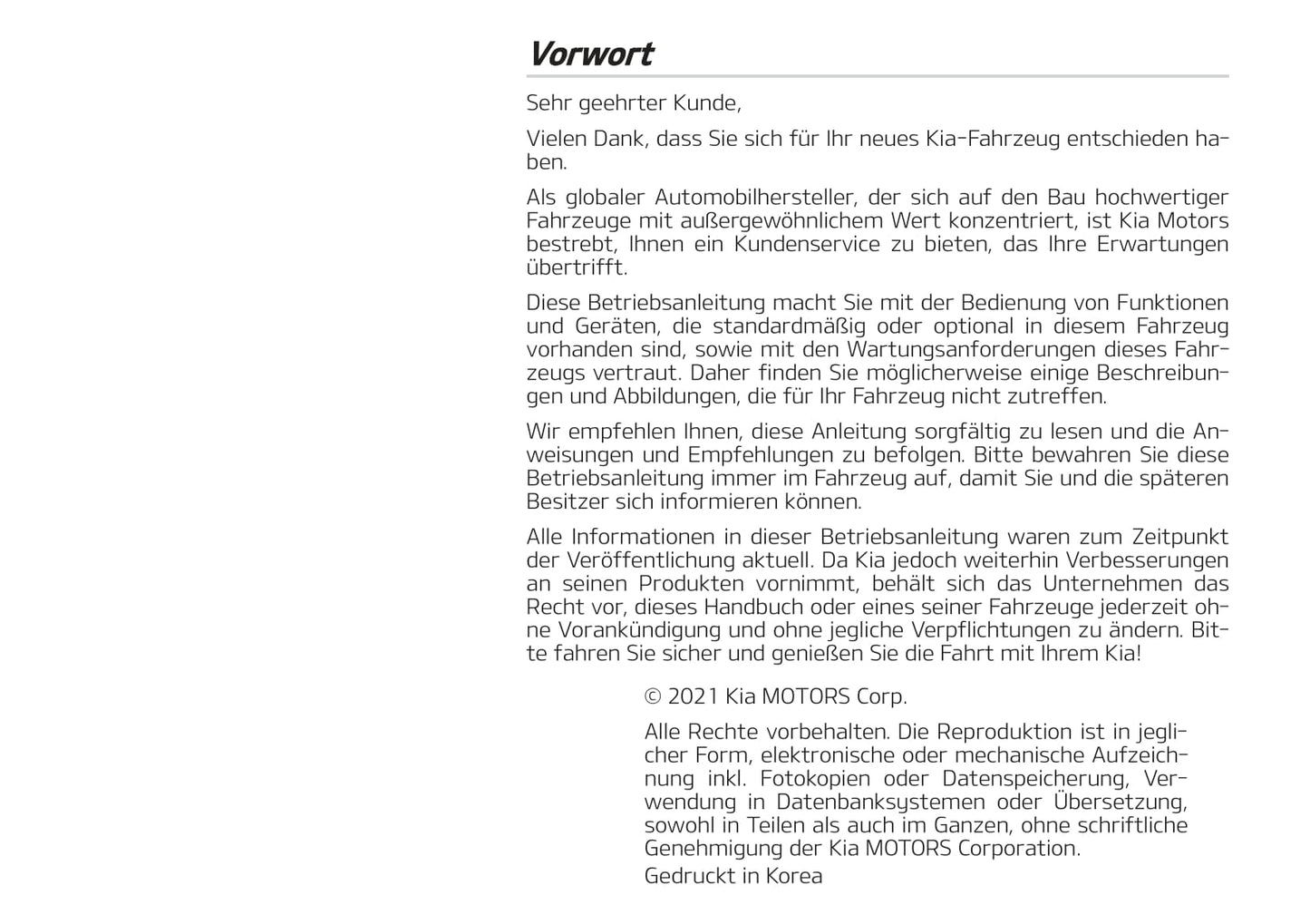 2021-2022 Kia e-Niro Owner's Manual | German