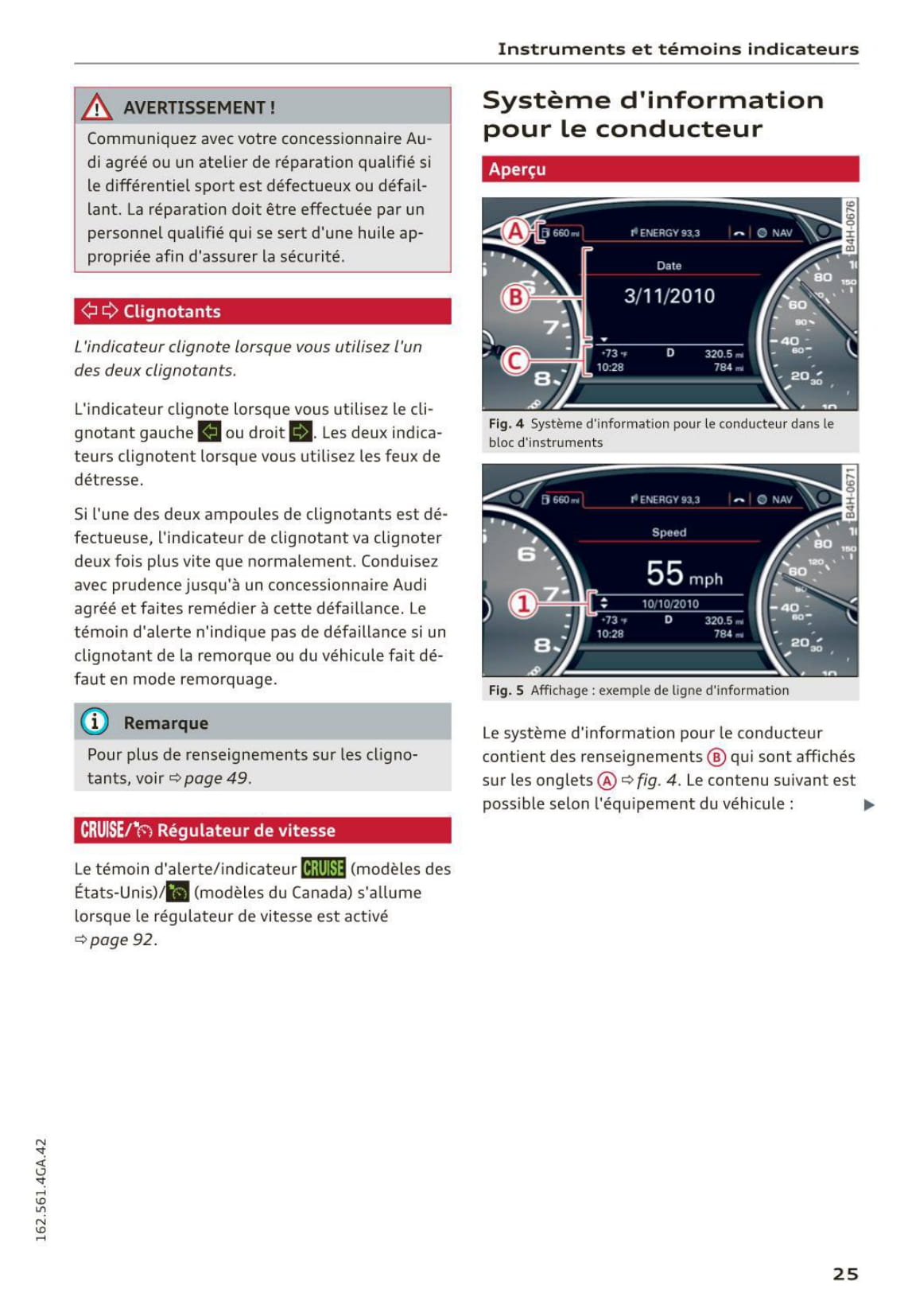 2014-2016 Audi A7/S7 Manuel du propriétaire | Français