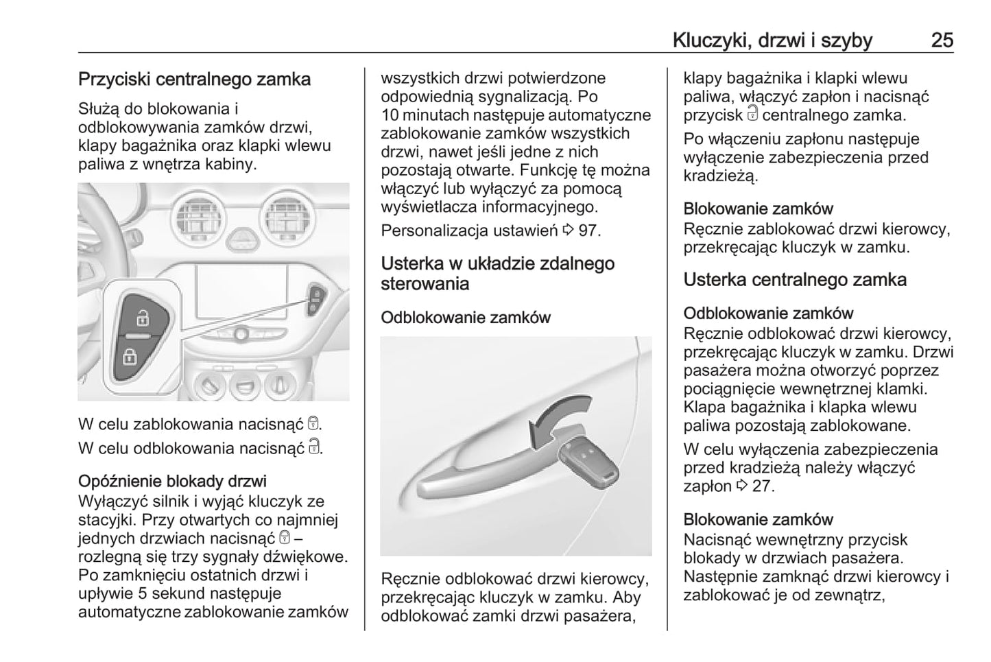 2019 Opel Adam Owner's Manual | Polish