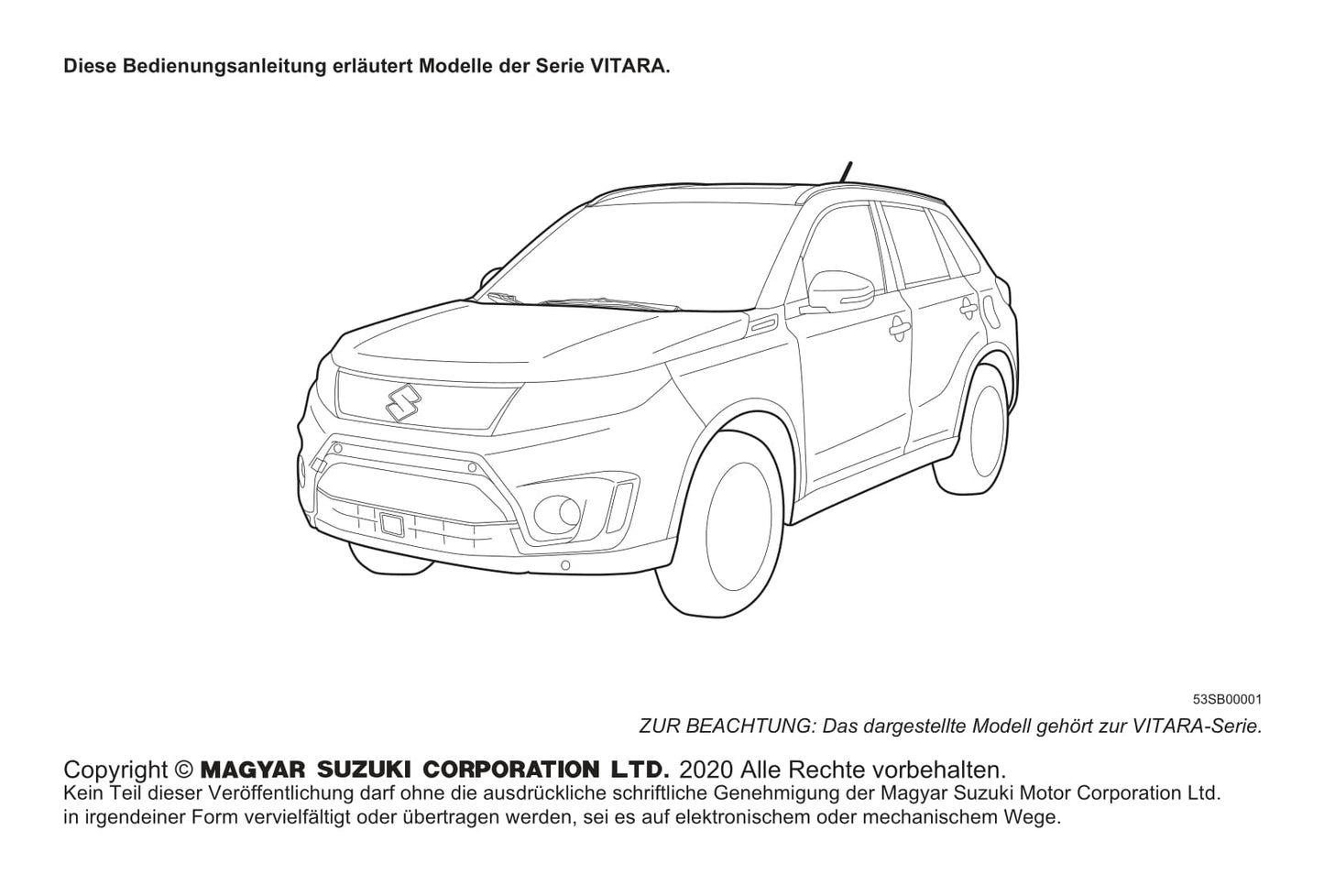 2020-2022 Suzuki Vitara Manuel du propriétaire | Allemand
