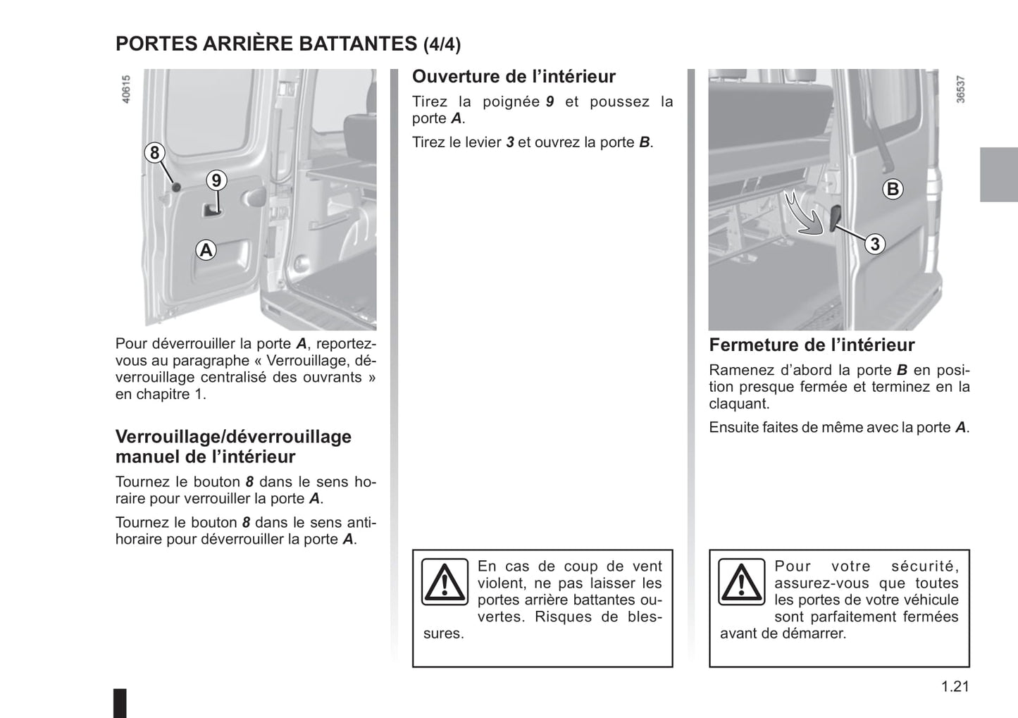 2018-2019 Renault Trafic Owner's Manual | French