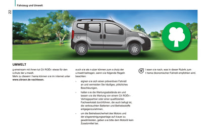 2009-2017 Citroën Nemo Manuel du propriétaire | Allemand