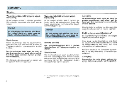 1991-1997 Volkswagen Golf Owner's Manual | Dutch