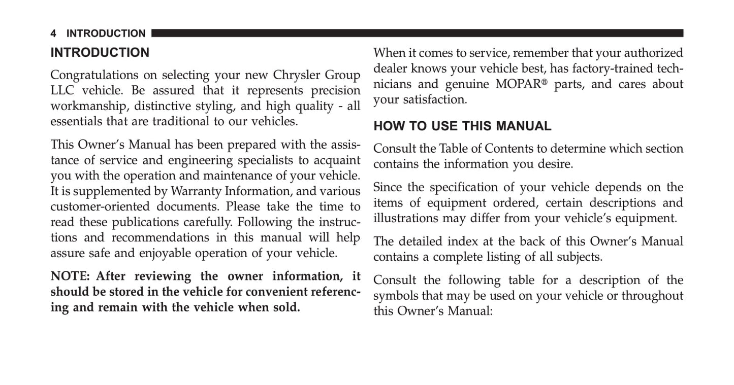 2013-2017 Chrysler Viper SRT Owner's Manual | English