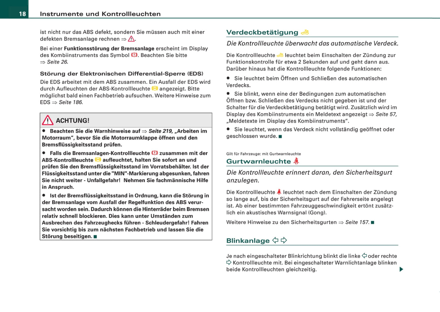 2005-2008 Audi A4 Cabriolet Owner's Manual | German