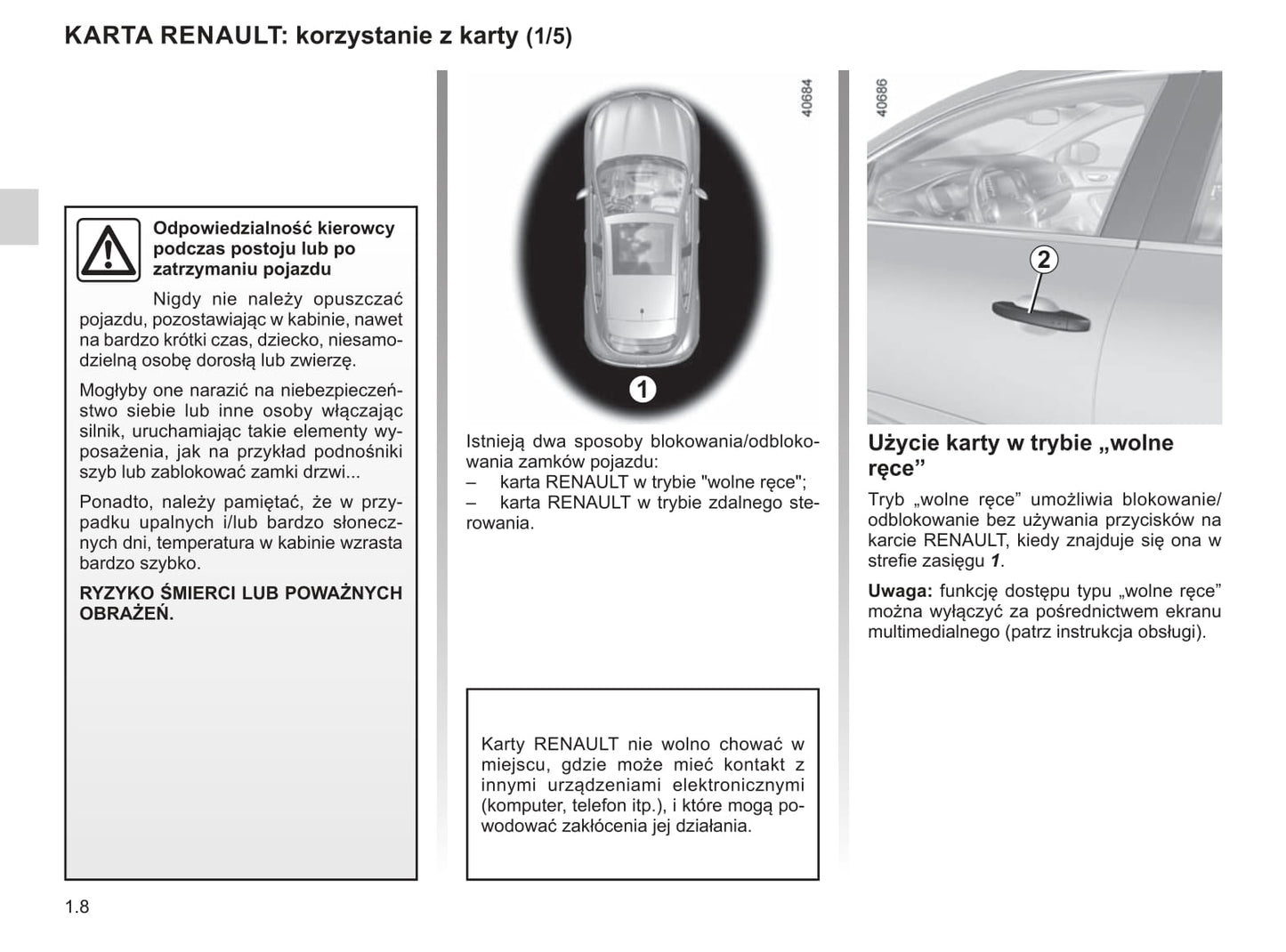 2018-2019 Renault Mégane Owner's Manual | Polish