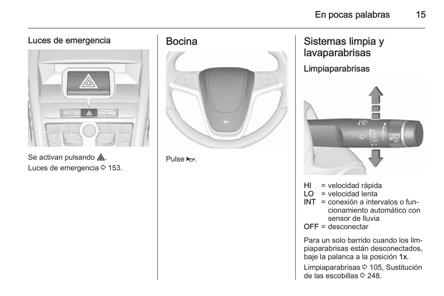 2015 Opel Zafira/Zafira Tourer Owner's Manual | Spanish