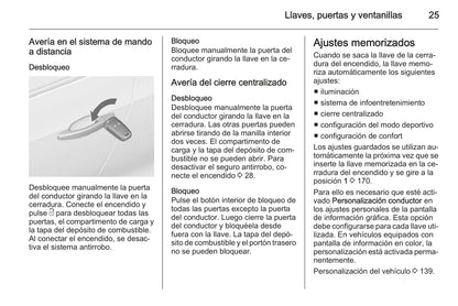 2015 Opel Zafira/Zafira Tourer Owner's Manual | Spanish