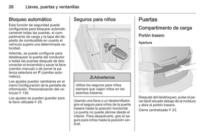 2015 Opel Zafira/Zafira Tourer Owner's Manual | Spanish