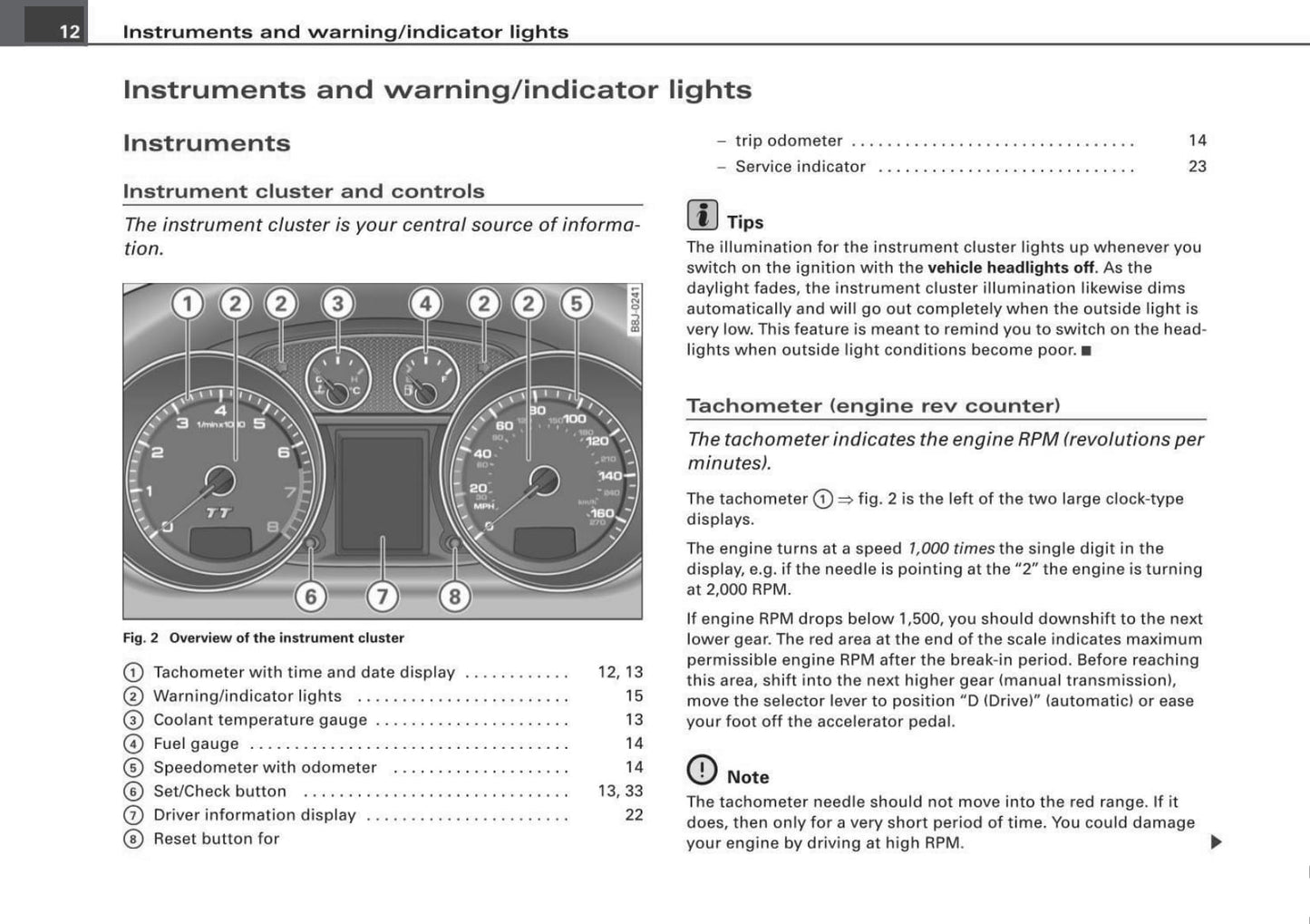 2008 Audi TT Owner's Manual | English