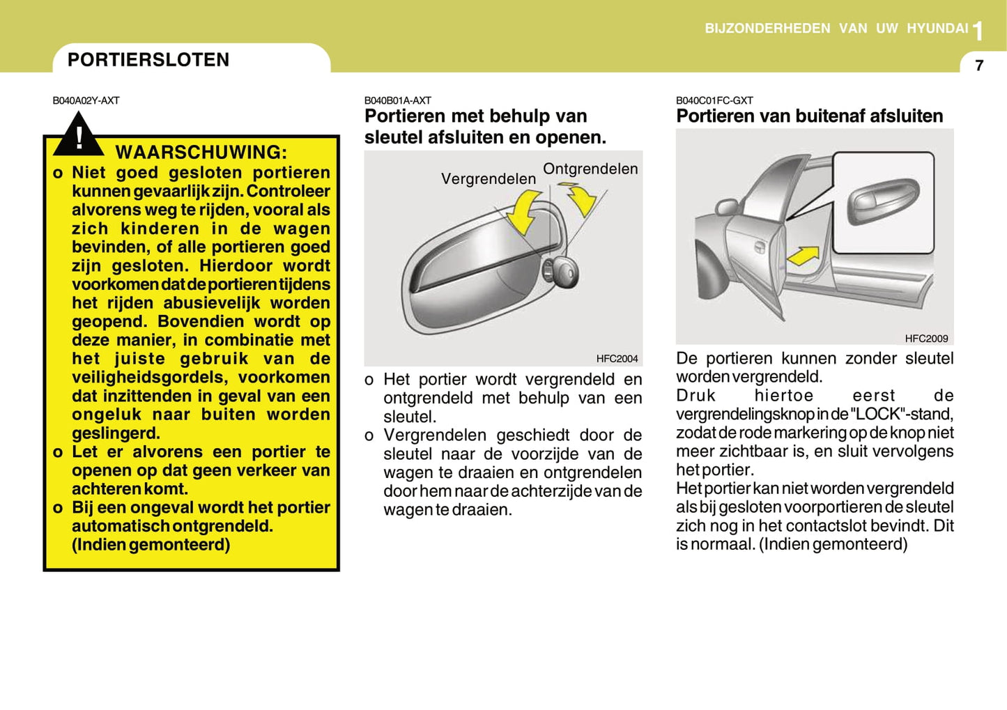 2006-2007 Hyundai Matrix Owner's Manual | Dutch