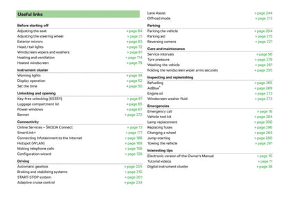 2018-2019 Skoda Octavia Owner's Manual | English