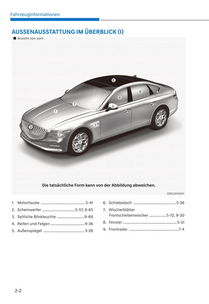 2021 Genesis G80 Owner's Manual | German