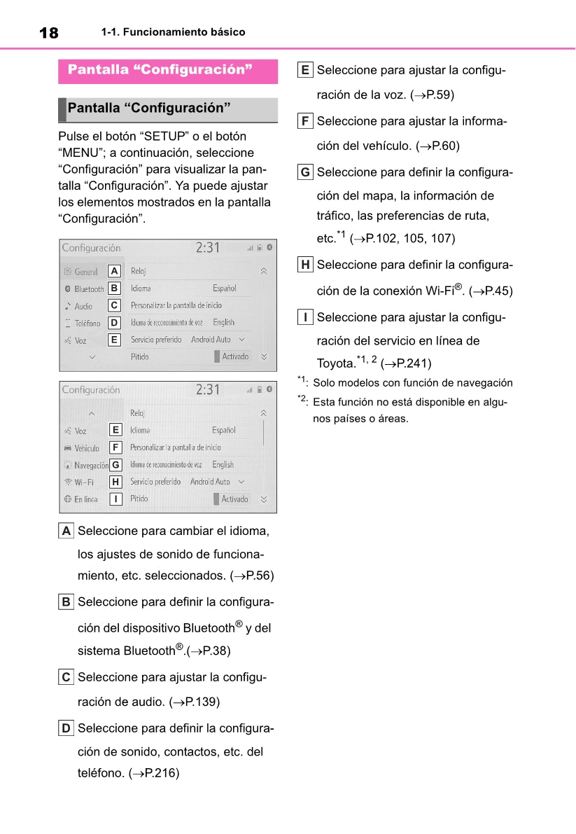 Toyota Yaris Cross Navigation / Multimedia Manual de Instrucciones 2021 - 2023