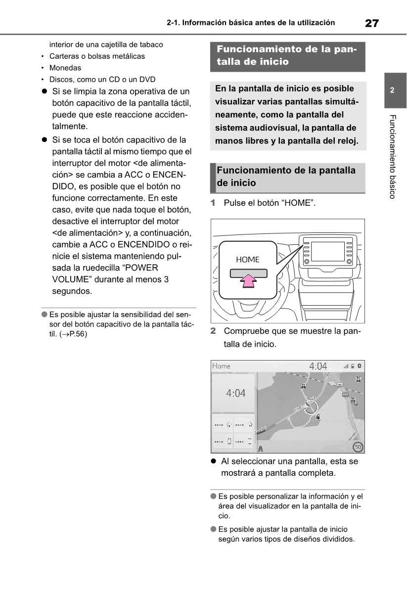 Toyota Yaris Cross Navigation / Multimedia Manual de Instrucciones 2021 - 2023