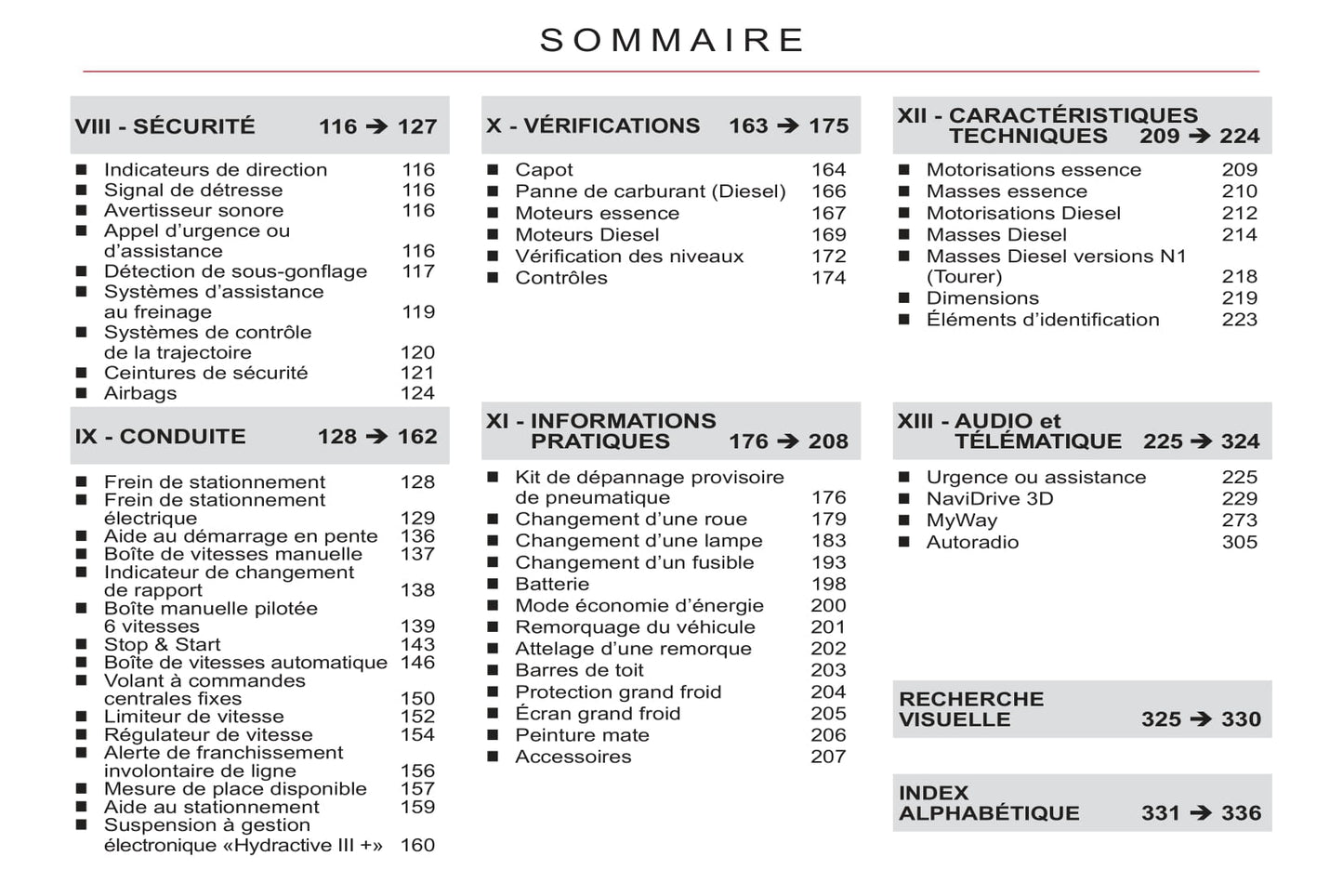 2011-2012 Citroën C5 Owner's Manual | French