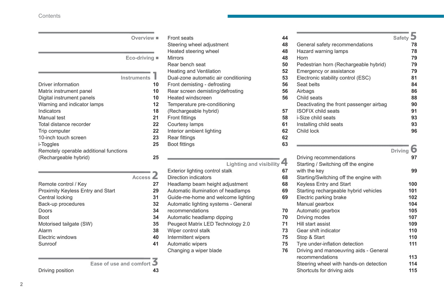 2021-2022 Peugeot 308/308 Hybrid Owner's Manual | English