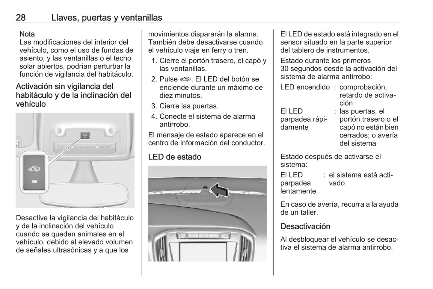 2018-2019 Opel Zafira/Zafira Tourer Owner's Manual | Spanish