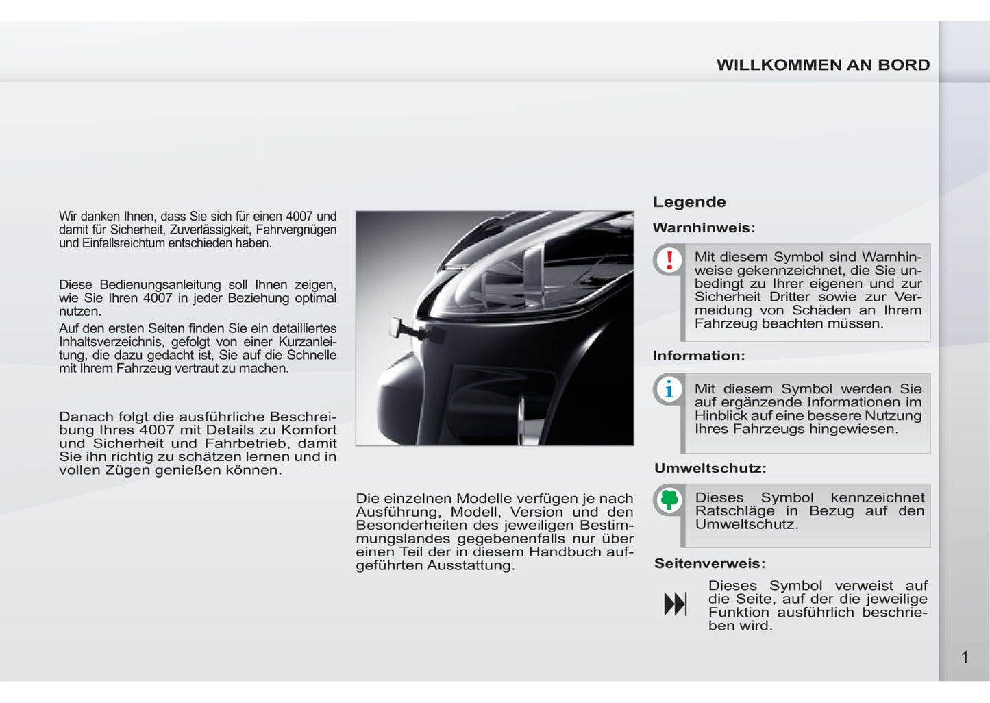 2011-2012 Peugeot 4007 Manuel du propriétaire | Allemand