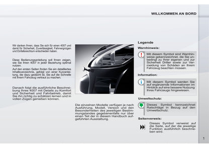 2011-2012 Peugeot 4007 Owner's Manual | German