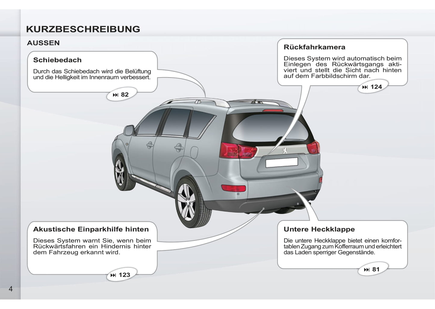 2011-2012 Peugeot 4007 Manuel du propriétaire | Allemand